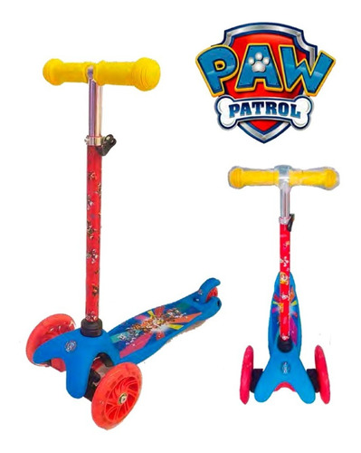 Monopatín Paw Patrol 3 Ruedas Con Luz Led Original