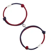 Comprar Pulsera Pareja Novios Pareja Love Imán 2 En 1 Bordo Y Azul