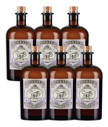 Monkey 47 Schwarzwald Gin London Dry Caja X6u 500ml Alemania