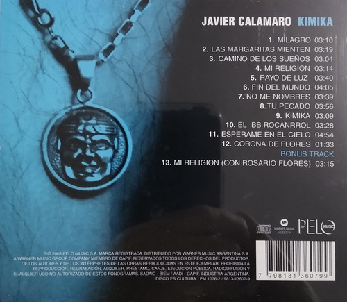 Javier Calamaro Cd Nuevo Original Kimika 13 Temas