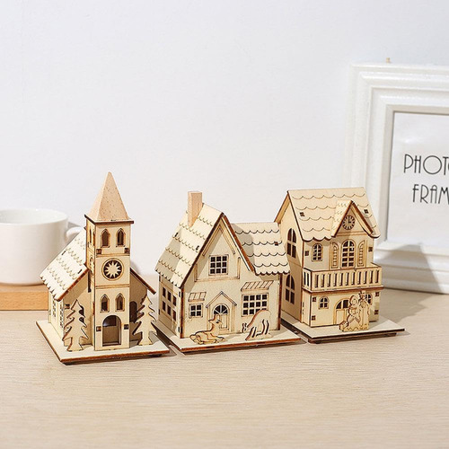Set De Adornos Navideños De Madera Para Escritorio, Christma