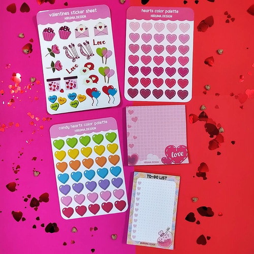 3 Stickers + 2 Blocs De Notaskawaii San Valentín Valentines 