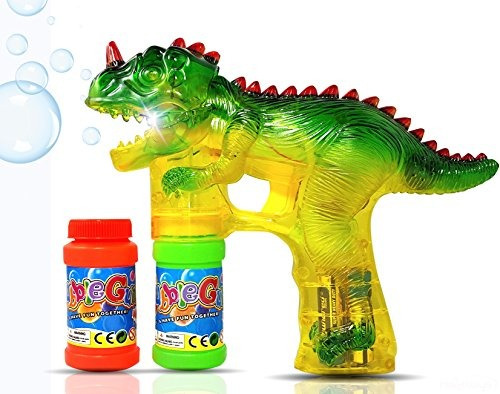 Haktoys Jurásico Dinosaur Bubble Gun Shooter Light Up Blower