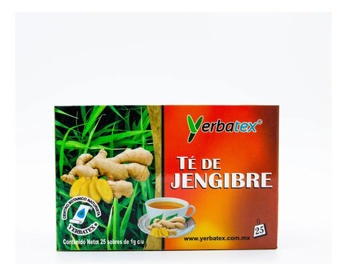 Té De Hierba Jengibre Caja Con 25 Bolsitas De 1g