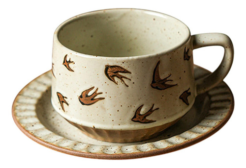 Taza De Café Con Regalo De Platillo, 300 Ml Con Asas,