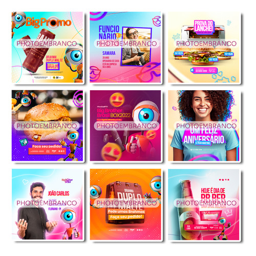 Pack 80 Big Brother Brasil, Artes Editáveis Photoshop Psd