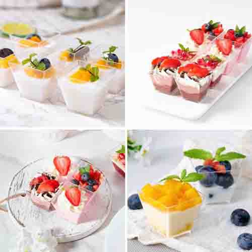 Mini Vaso Pirámide De Plástico Elegante For Postres 100
