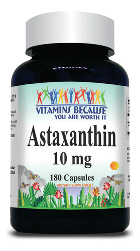 Astaxantina 10mg X 180 Capsulas - Vitamins Because