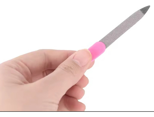 5 Limas De Uñas Metal Pakistan Effel Mango Plást Blanc 10 Cm