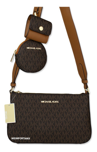 Bolso Michael Kors Crossbody Juvenil Dama Mochila Cafe Mk Café Obscuro Bandolera Mujer, Bolsa Bandolera, Bolsa Crossbody De Mujer, Bolsa De Cintura De Mujer, Bolsa De Correa Ajustable, Bolsa