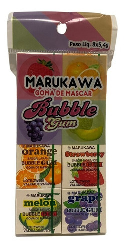 Imagem 1 de 1 de Goma Mascar Bubble Gum Marukawa 8x5,4g Importado Japão