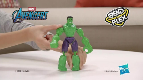 Marvel Hulk Bend And Flex Hasbro No Spiderman. Avengers (Usado)