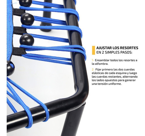 Imagen 4 de 7 de Mini Trampolin Gimnasia Fitness Jumping Minitramp Gym 1 M Azul