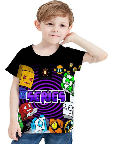 2024 G Playera Infantil Game Angry Geometry Dash Para Niñas