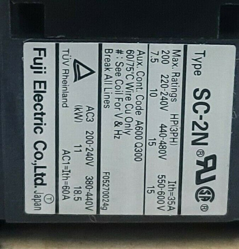 Nib Fuji Electric Sw-2n Magnetic Switch Sw-2n-35 W/ Tr-2 Zzg
