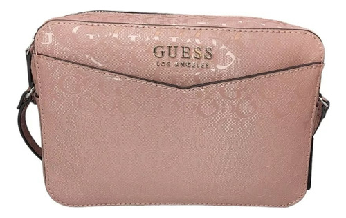 Bolsa Crossbody Guess Mujer Ff892770 Acabado De Los Herrajes Niquel Color Rosa Color De La Correa De Hombro Rosa Diseño De La Tela Liso