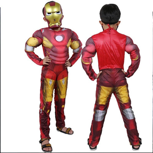 Imagem 3 de 6 de Fantasia Infantil Homem De Ferro Marvel Enchimento E Máscara