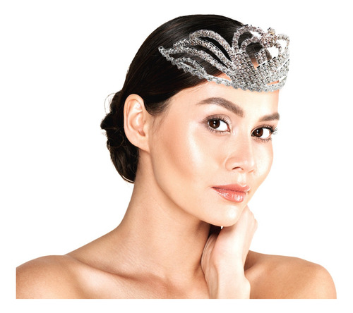 Imagen 2 de 3 de Coronita Tiara Metálica Con Strass Para Niña O Mujer