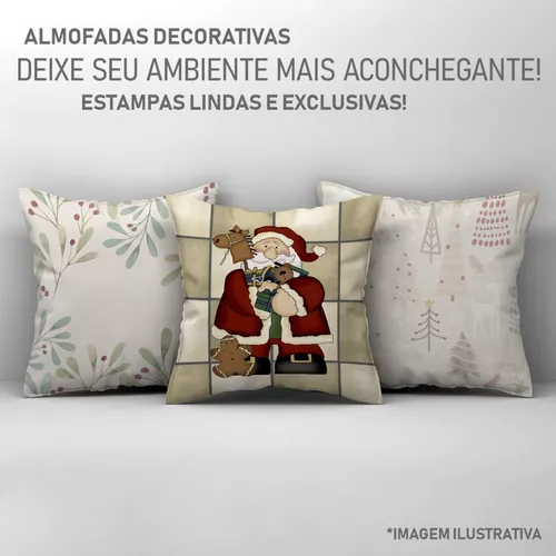 Capa de Almofada Estampada Decorativa 40x40 Natal Papai Noel em Desenho  Vermelho - Almofadas Estampadas - Decoração de Natal para Casa - Magazine  Luiza