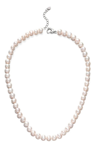 Pearlmes Collar De Perlas Cultivadas De Agua Dulce Blancas P