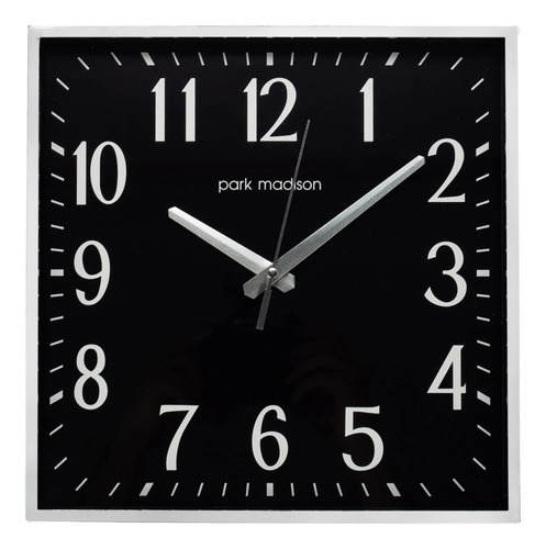 Park Madison Metropolitan - Reloj De Pared Cuadrado Negro Si