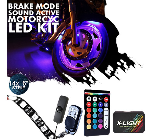 Yamaha Led 18 Colores Motos 12v Neon Glow Luz Kit W Freno Mo