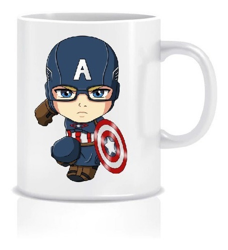 Tazón Taza Sublimada Mini Capitan America Niños Regalo 