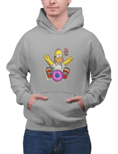 Poleron Homero Simpsons Cerveza Donas Algodon Estampado