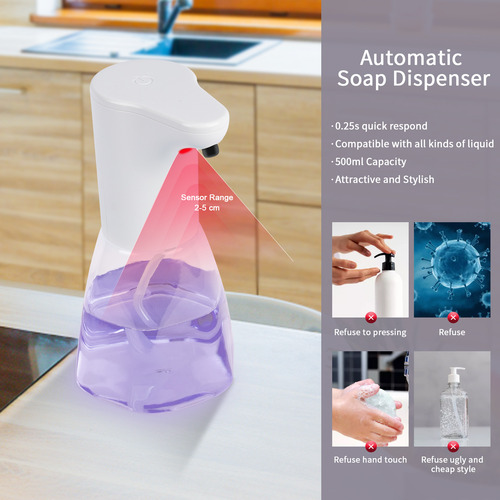 Dispensador De Jabón Sin Contacto De 500 Ml, 3 Niveles, 2 En