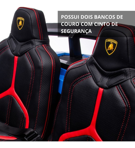 Carrinho Eletrico Lamborghini Aventador Suporta 100kg Prata