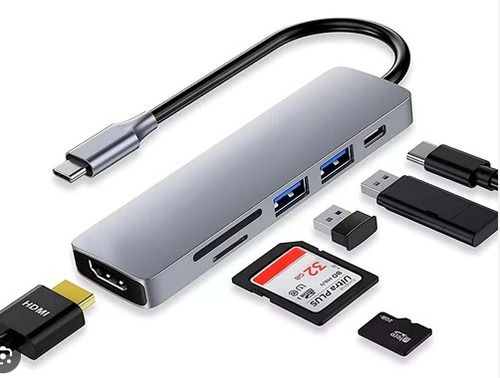 Adaptador Hub Type C Multipuertos De 7 Puertos En 1
