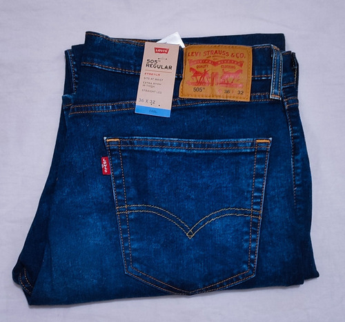 Jeans Levis Hombre 505 36/32 Azul Nevado Elásticado Talla 50