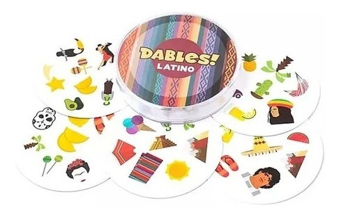 Imagen 2 de 3 de Juego De Mesa Dables Latino Cartas Redondas Memoria