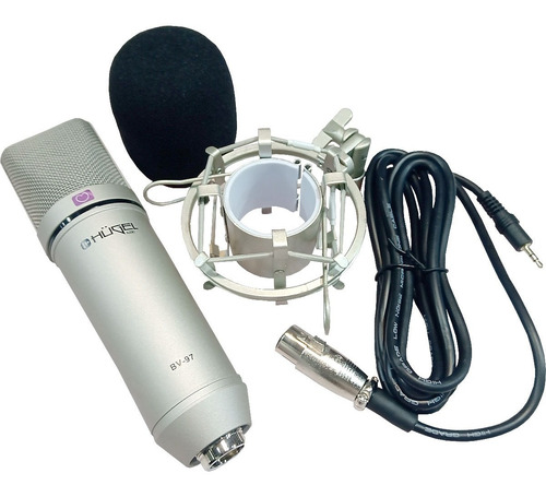 Microfono Condenser Hügel Bv-97 Soporte Araña Antipop Cable