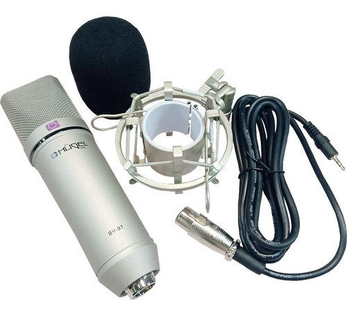 Imagen 1 de 8 de Microfono Condenser Hügel Bv-97 Soporte Araña Antipop Cable