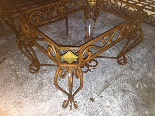 Imagen 5 de 6 de Juego Muebles Hierro Forjado Envejecido Recibo Sala
