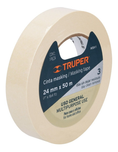 Cinta Masking Tape 24mmx50m Truper 12591