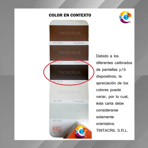 Pintura Poliuretánica Ral 8028 X 3.6 Lts. Marrón Tierra