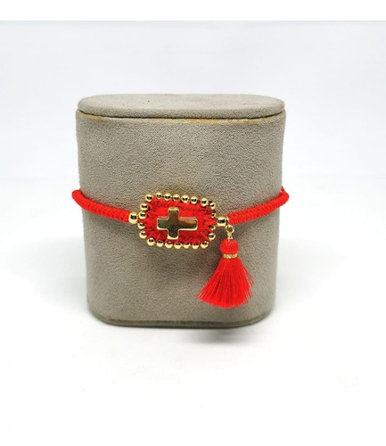 Imagen 2 de 2 de Pulsera Escapulario Roja Con Dije