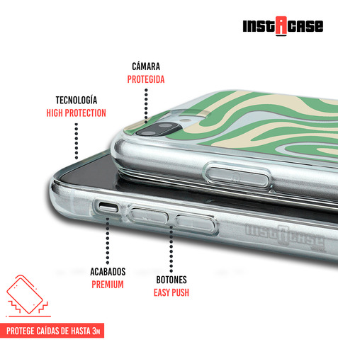 Funda Para iPhone Para Mujer Curvas Verde Con Tu Nombre