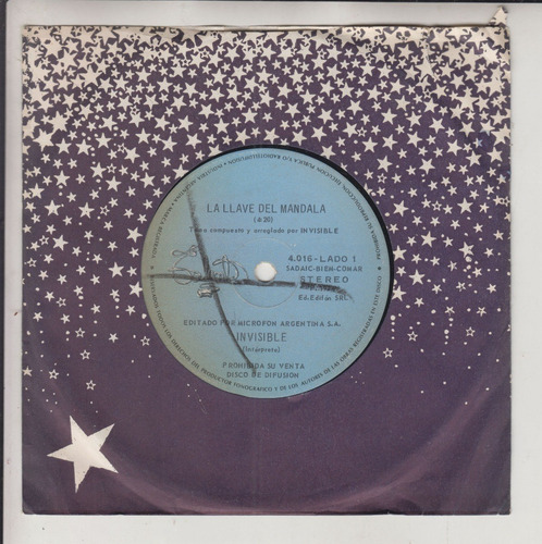 1974 Rock Spinetta Invisible Simple Vinilo Pro Llave Mandala (Usado)