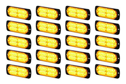 Set Luces Emergencia Ámbar 20 Led Strobe 12v/24v