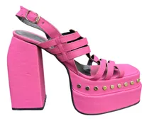 Comprar Sandalia Mujer Taco Alto Bratz Plataforma Tiras Hebilla Rosa
