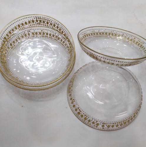 4 Pequeños Bowls De Cristal De Baccarat Con Guarda De Oro