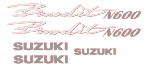 Jogo Faixa Emblema Adesivo Suzuki Bandit 600n 1996 Vermelha