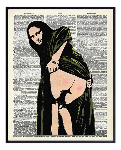 Mona Lisa Graffiti Mural Dictionary Art Print - Póster Vinta