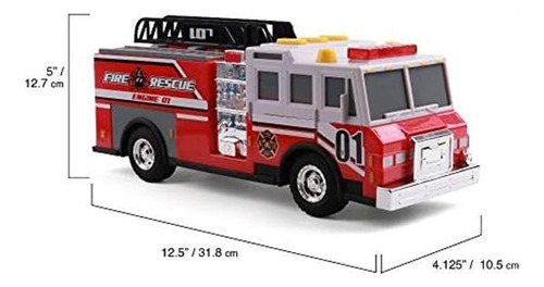Juguete Con Escalera Para Camión De Bomberos Mighty Fleet Re