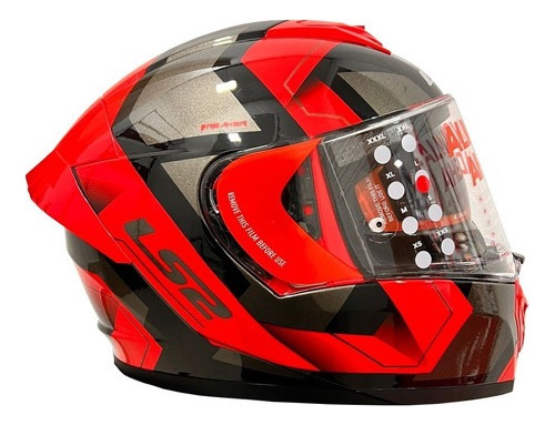 Casco Ls2 Ff390 Physics Negro Rojo - Cafe Race