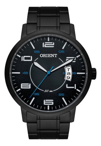 Relógio Masculino Orient Pulseira Preto Aço Mpss1029 P2px