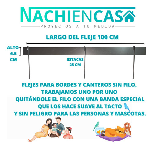 Imagen 2 de 10 de Fleje 65mm De Chapa Para Bordes De Canteros Y Caminos Oxido